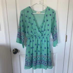Everly Wrap Dress in Mint
